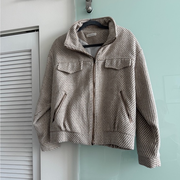 12th Tribe Jackets & Blazers - 12th tribe Marina taupe wool moto jacket